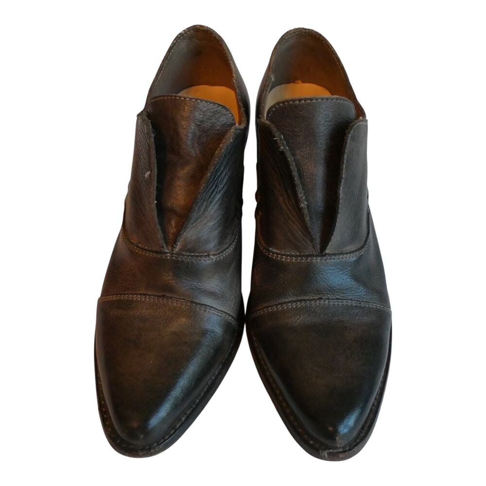 Bed Stu Helen Leather Heeled Ankle Bootie Shoes Dark Brown Point Toe Women 7.5 - Picture 3 of 16